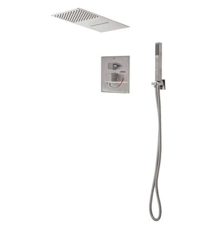 Lenova TPS209 3PC - Shower Set Includes: Shower Head Square 19-3/4 x 8 Thermostatic/Pressure Valve Trim Kit - Square