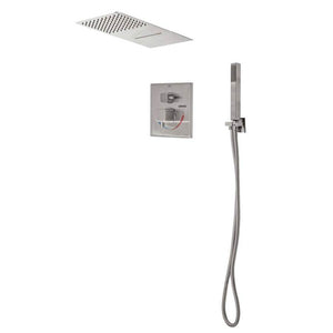 LENOVA TPS209PC TPS209 3PC - Shower Set Includes: Head Square 19-3/4 x 8 Thermostatic/Pressure Valve Trim Kit Bathroom,Shower Accessories,Showers