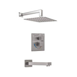 Lenova TPST212 3PC - Shower Set Includes: Shower Head Square 8 Thermostatic/Pressure Valve Trim Kit - Square