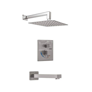 LENOVA TPST212PC TPST212 3PC - Shower Set Includes: Head Square 8 Thermostatic/Pressure Valve Trim Kit Bathroom,Shower Accessories,Showers