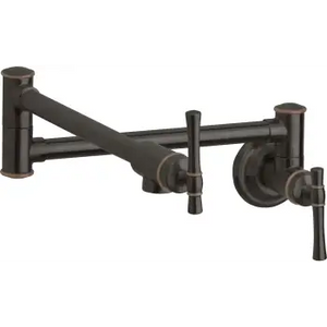 Elkay Explore LKEC2091LS Single Hole Wall Mount Pot Filler Kitchen Faucet with Lever Handles, Lustrous Steel