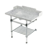 Pemberton LMS3630MASQB1 36-Inch Console Sink with Acrylic Legs (8-Inch, 3 Hole), Marble White/Polished Chrome