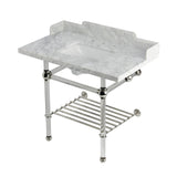 Pemberton LMS3630MASQB6 36-Inch Console Sink with Acrylic Legs (8-Inch, 3 Hole), Marble White/Polished Nickel