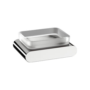 Wall Mounted Frosted Glass and Brass Soap Dish