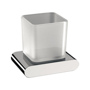 Wall Mounted Frosted Glass and Brass Toothbrush Holder