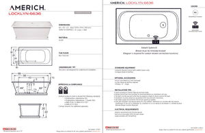Americh LK6636T-WH Locklyn 6636 - Tub Only - White