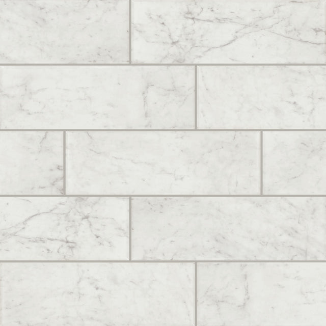 Daltile Core Classic Carrara Marble Rectangle 4x12 Glossy Wall Tile