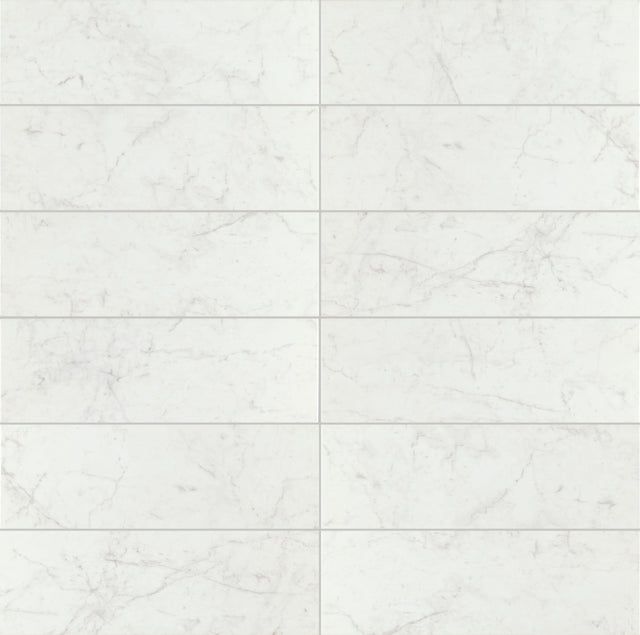 Daltile Core Classic Carrara Marble Rectangle 6x18 Glossy Wall Tile