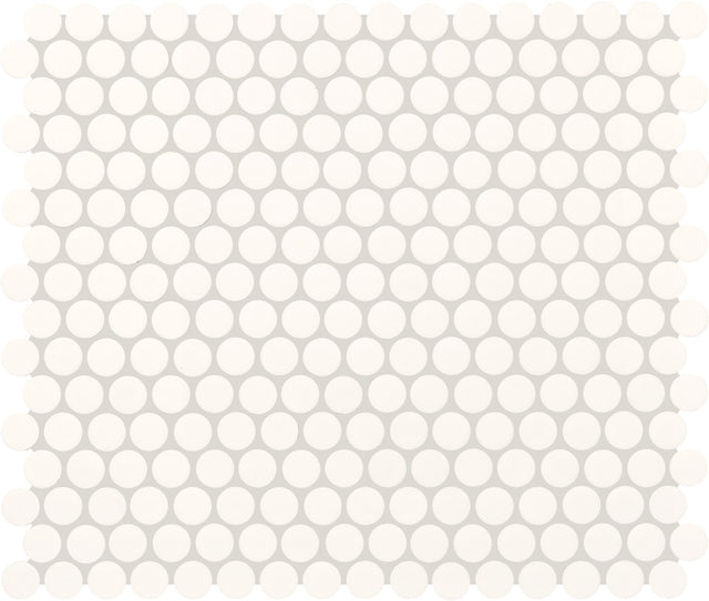 Daltile Core Classic Matte True White Penny Rounds 3/4x3/4 Matte Mosaic Tile