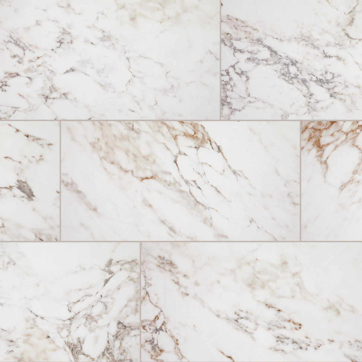 Daltile Stainmaster Calacatta Gem Rectangle 12x24 Stepwise Matte Floor Tile