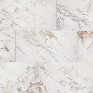 Daltile Stainmaster Calacatta Gem Rectangle 12x24 Stepwise Matte Floor Tile