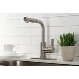 Continental LS2718CTL Single-Handle 1-Hole Deck Mount Pull-Out Sprayer Kitchen Faucet, Brushed Nickel
