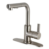 Continental LS2718CTL Single-Handle 1-Hole Deck Mount Pull-Out Sprayer Kitchen Faucet, Brushed Nickel
