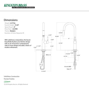 Kaiser LS2720DKL Single-Handle 1-Hole Deck Mount Pull-Down Sprayer Kitchen Faucet, Matte Black