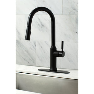 Kaiser LS2720DKL Single-Handle 1-Hole Deck Mount Pull-Down Sprayer Kitchen Faucet, Matte Black