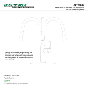 Kaiser LS2721DKL Single-Handle 1-Hole Deck Mount Pull-Down Sprayer Kitchen Faucet, Polished Chrome