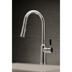 Kaiser LS2721DKL Single-Handle 1-Hole Deck Mount Pull-Down Sprayer Kitchen Faucet, Polished Chrome