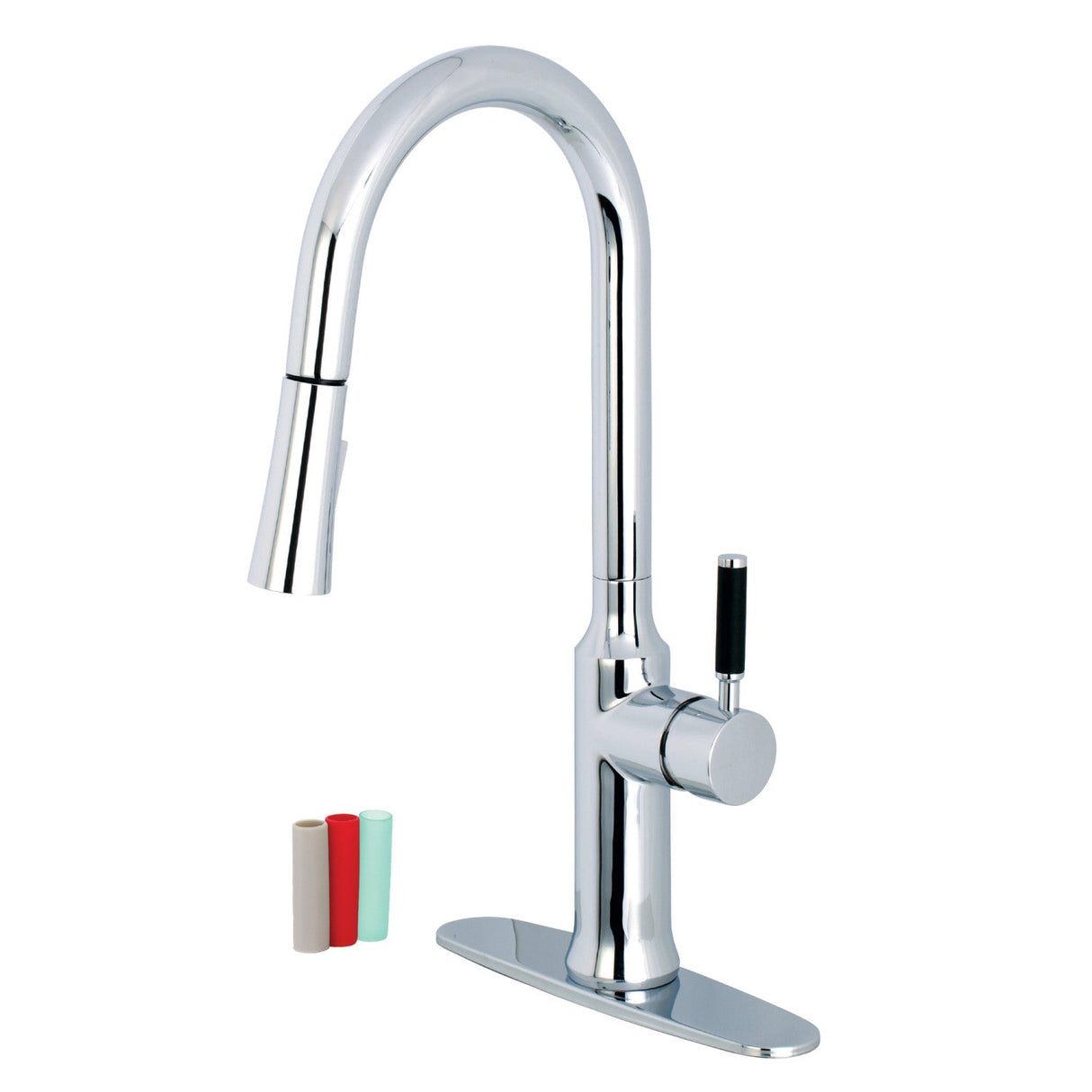 Kaiser LS2721DKL Single-Handle 1-Hole Deck Mount Pull-Down Sprayer Kitchen Faucet, Polished Chrome