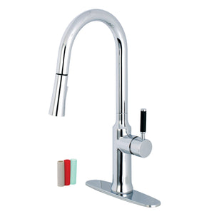 Kaiser LS2721DKL Single-Handle 1-Hole Deck Mount Pull-Down Sprayer Kitchen Faucet, Polished Chrome