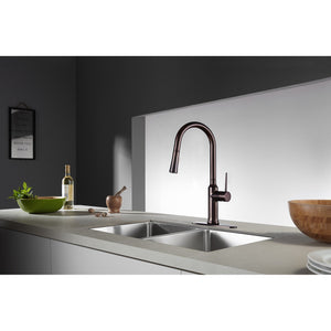 New York LS2725NYL Single-Handle 1-Hole Deck Mount Pull-Down Sprayer Kitchen Faucet, Oil Rubbed Bronze