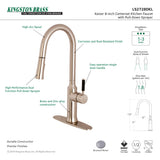 Kaiser LS2728DKL Single-Handle 1-Hole Deck Mount Pull-Down Sprayer Kitchen Faucet, Brushed Nickel