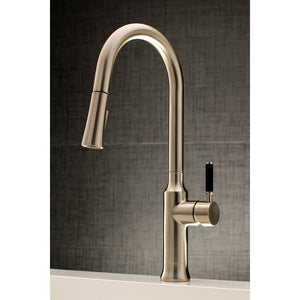 Kaiser LS2728DKL Single-Handle 1-Hole Deck Mount Pull-Down Sprayer Kitchen Faucet, Brushed Nickel