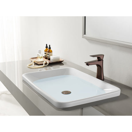 Millennium LS4225XL Single-Handle 1-Hole Deck Mount Bathroom Faucet with Push Pop-Up, Oil Rubbed Bronze