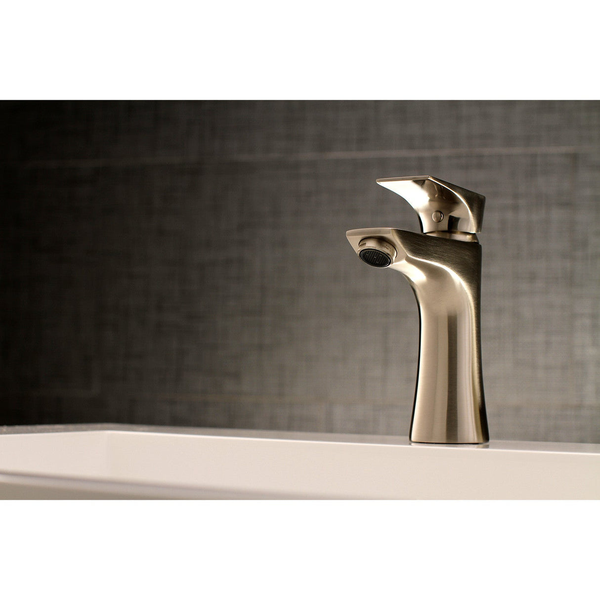 Millennium LS4228XL Single-Handle 1-Hole Deck Mount Bathroom Faucet with Push Pop-Up, Brushed Nickel