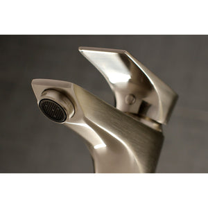 Millennium LS4228XL Single-Handle 1-Hole Deck Mount Bathroom Faucet with Push Pop-Up, Brushed Nickel