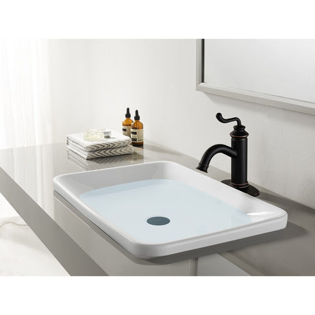 Royale LS5416RL Single-Handle 1-Hole Deck Mount Bathroom Faucet with Push Pop-Up, Naples Bronze