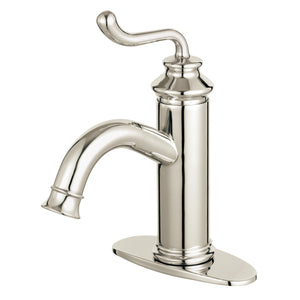 Royale LS541RLPN Single-Handle 1-Hole Deck Mount Bathroom Faucet with Push Pop-Up, Polished Nickel