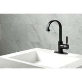 Kaiser LS8210DKL Single-Handle 1-Hole Deck Mount Bathroom Faucet with Push Pop-Up, Matte Black
