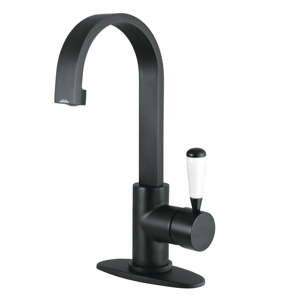 Paris LS8210DPL Single-Handle 1-Hole Deck Mount Bathroom Faucet with Push Pop-Up, Matte Black