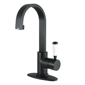 Paris LS8210DPL Single-Handle 1-Hole Deck Mount Bathroom Faucet with Push Pop-Up, Matte Black