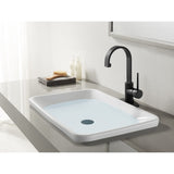 New York LS8210NYL Single-Handle 1-Hole Deck Mount Bathroom Faucet with Push Pop-Up, Matte Black