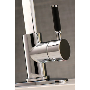 Kaiser LS8211DKL Single-Handle 1-Hole Deck Mount Bathroom Faucet with Push Pop-Up, Polished Chrome