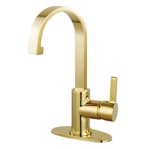 Continental LS8212CTL Single-Handle 1-Hole Deck Mount Bathroom Faucet with Push Pop-Up, Polished Brass