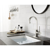New York LS8218NYL Single-Handle 1-Hole Deck Mount Bathroom Faucet with Push Pop-Up, Brushed Nickel