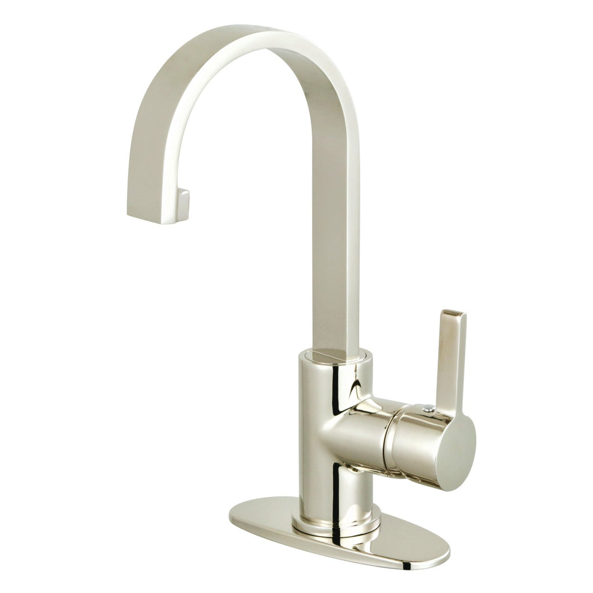 Continental LS821CTLPN Single-Handle 1-Hole Deck Mount Bathroom Faucet with Push Pop-Up, Polished Nickel