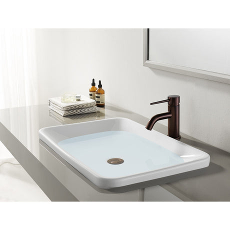 New York LS8225NYL Single-Handle 1-Hole Deck Mount Bathroom Faucet with Push Pop-Up, Oil Rubbed Bronze