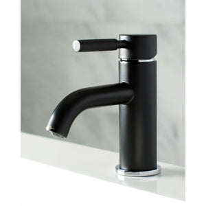 Kaiser LS8227DKL Single-Handle 1-Hole Deck Mount Bathroom Faucet with Push Pop-Up, Matte Black/Polished Chrome