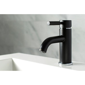 Kaiser LS8227DKL Single-Handle 1-Hole Deck Mount Bathroom Faucet with Push Pop-Up, Matte Black/Polished Chrome