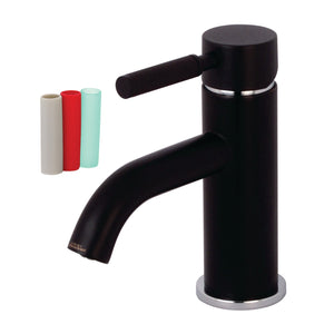 Kaiser LS8227DKL Single-Handle 1-Hole Deck Mount Bathroom Faucet with Push Pop-Up, Matte Black/Polished Chrome