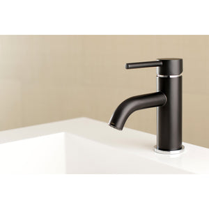 Concord LS8227DL Single-Handle 1-Hole Deck Mount Bathroom Faucet with Push Pop-Up, Matte Black/Polished Chrome