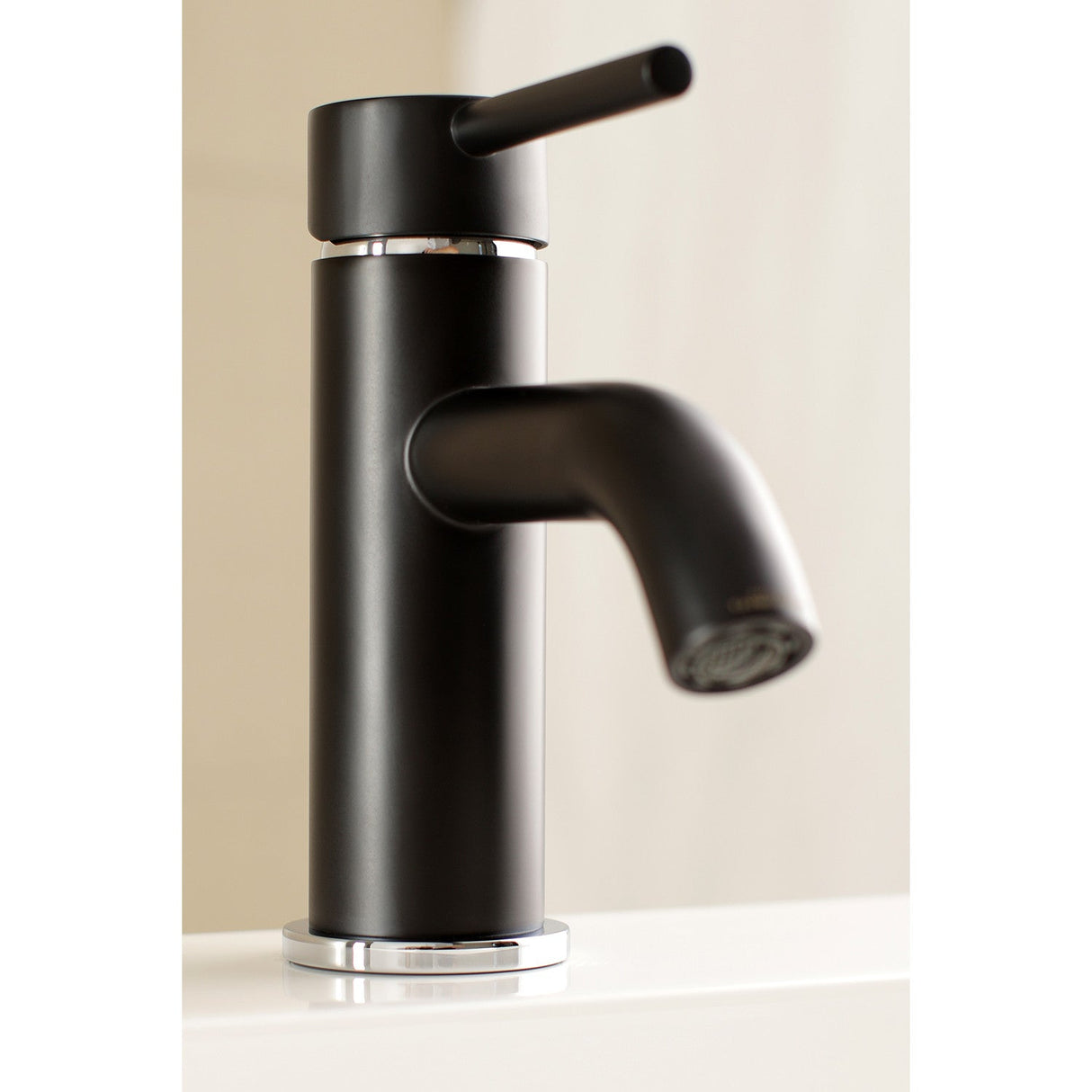 Concord LS8227DL Single-Handle 1-Hole Deck Mount Bathroom Faucet with Push Pop-Up, Matte Black/Polished Chrome
