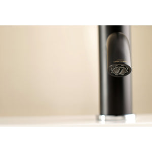 Concord LS8227DL Single-Handle 1-Hole Deck Mount Bathroom Faucet with Push Pop-Up, Matte Black/Polished Chrome