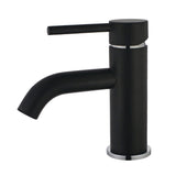 Concord LS8227DL Single-Handle 1-Hole Deck Mount Bathroom Faucet with Push Pop-Up, Matte Black/Polished Chrome
