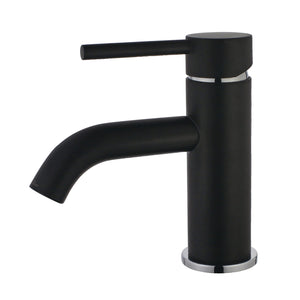 Concord LS8227DL Single-Handle 1-Hole Deck Mount Bathroom Faucet with Push Pop-Up, Matte Black/Polished Chrome