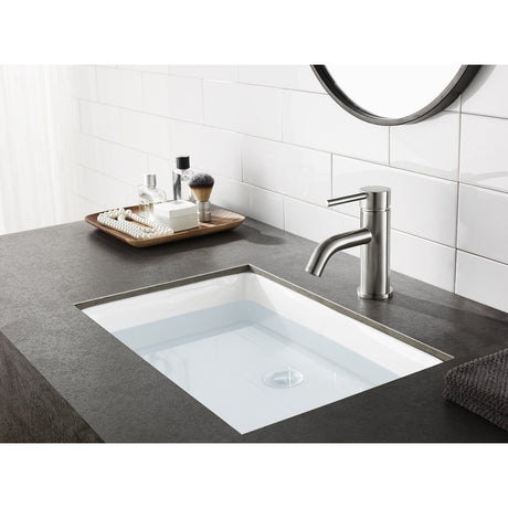 Concord LS8228DL Single-Handle 1-Hole Deck Mount Bathroom Faucet with Push Pop-Up, Brushed Nickel