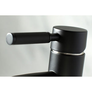 Kaiser LS8229DKL Single-Handle 1-Hole Deck Mount Bathroom Faucet with Push Pop-Up, Matte Black/Brushed Nickel